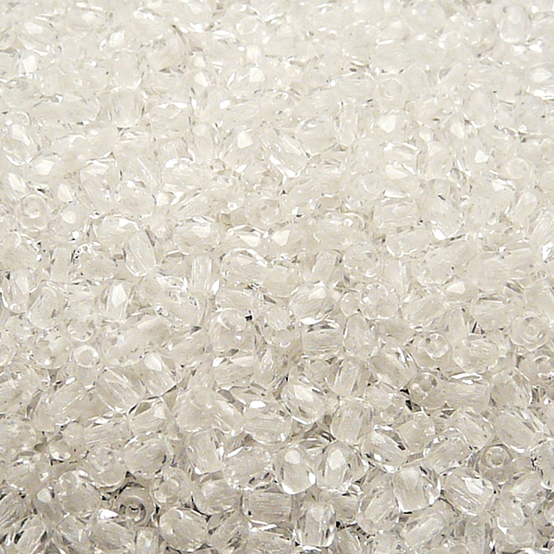 100pcs Czech Fire Polished Faceted Glass Beads Round 3mm Crystal