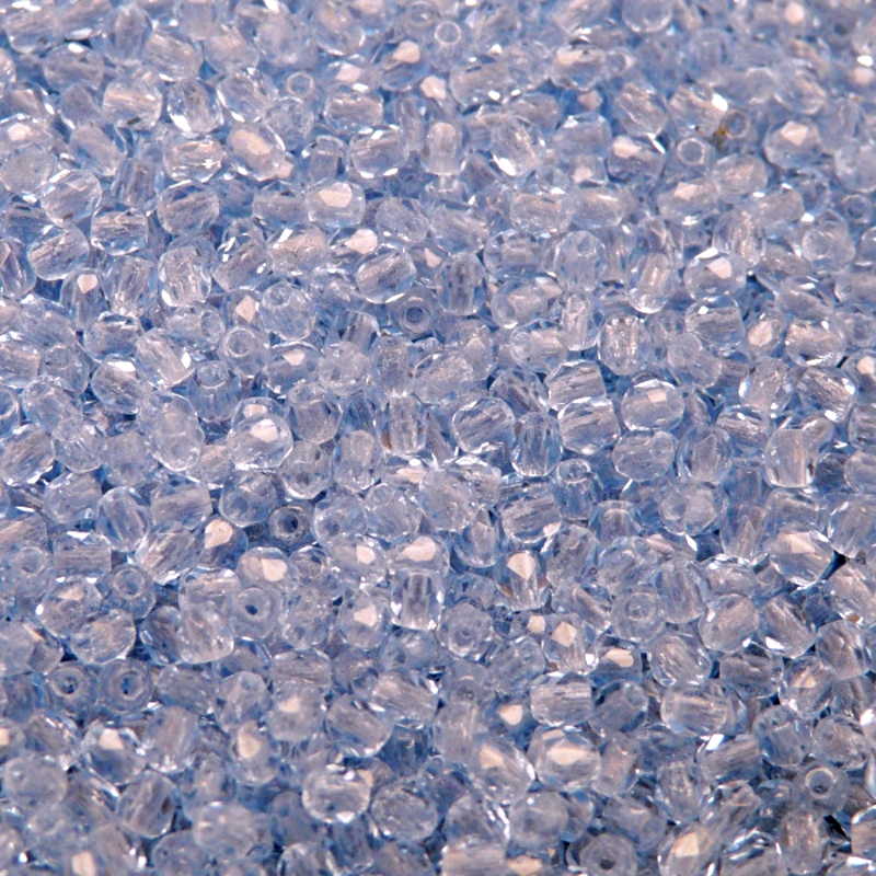 100pcs Czech Fire Polished Faceted Glass Beads Round 3mm Light Sapphire