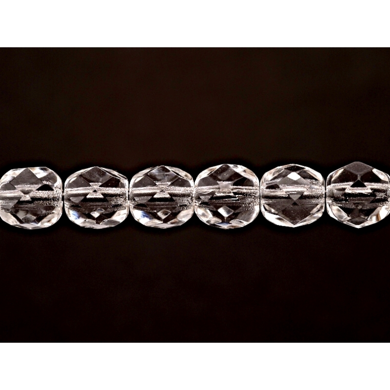 50pcs Czech Fire Polished Faceted Glass Beads Round 6mm Crystal