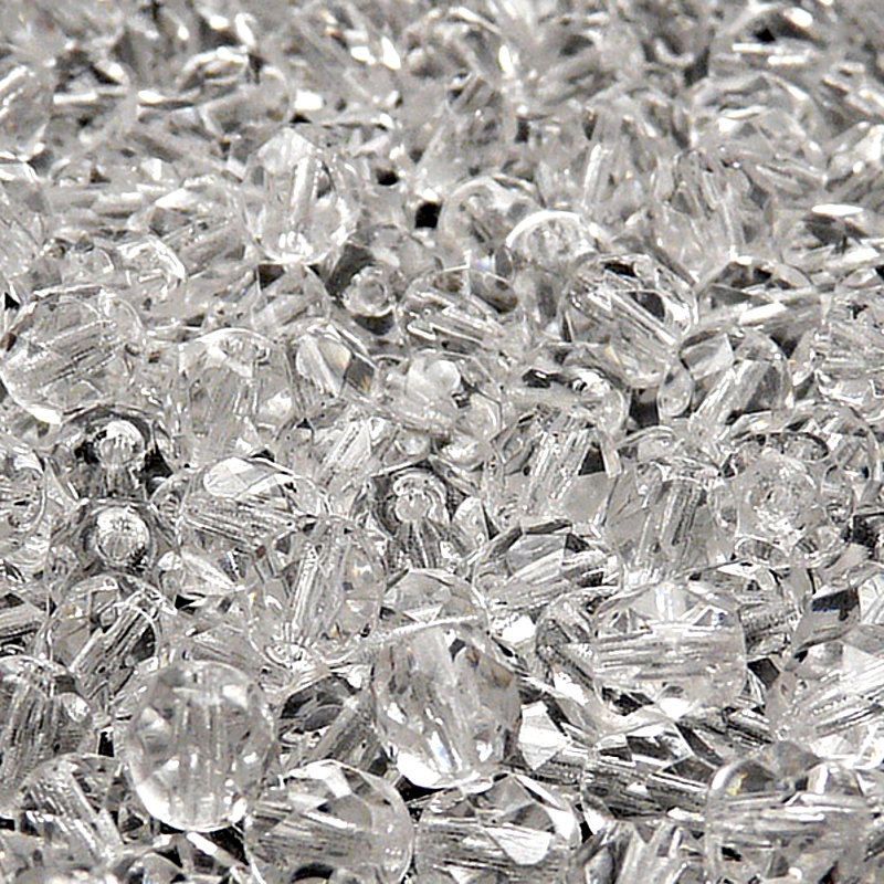 50pcs Czech Fire Polished Faceted Glass Beads Round 6mm Crystal