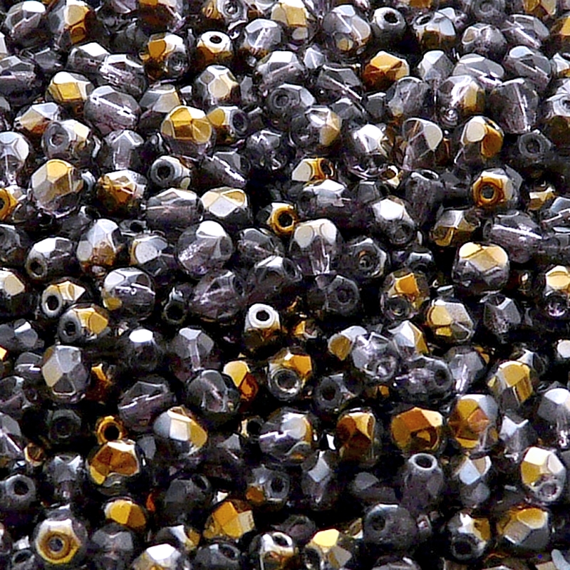100pcs Czech Fire Polished Faceted Glass Beads Round 4mm Tanzanite Valentinit