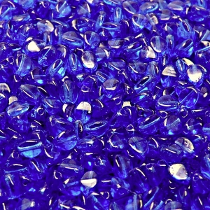 100pcs Czech Pressed Glass Pinch Beads 5mm Sapphire