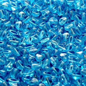 100pcs Czech Pressed Glass Pinch Beads 5mm Aquamarine