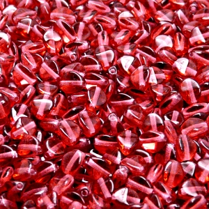 80pcs Czech Pressed Glass Pinch Beads 5mm Golden Ruby