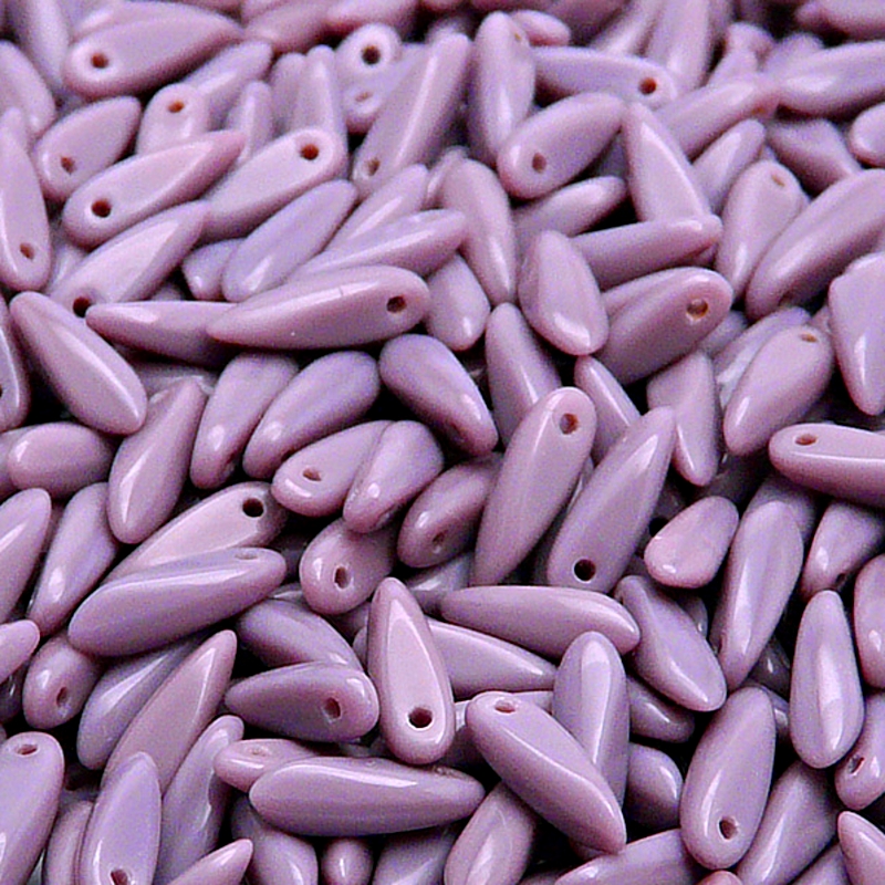 50pcs Czech Pressed Glass Dagger Beads 3x11mm Opaque Amethyst