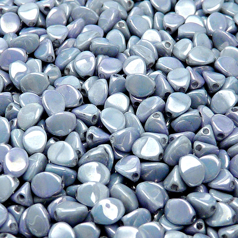 80pcs Czech Pressed Glass Pinch Beads 5mm Opaque Blue Ceramic Look