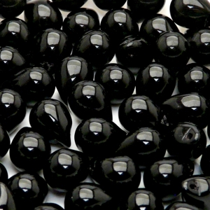 10pcs Czech Pressed Glass Teardrop Beads 10x14mm Jet