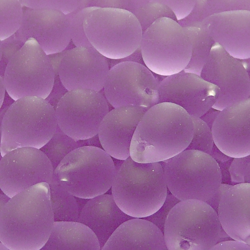 10pcs Czech Pressed Glass Teardrop Beads 10x14mm Alexandrite Matte (20310)