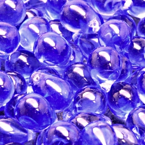 10pcs Czech Pressed Glass Teardrop Beads 10x14mm Sapphire
