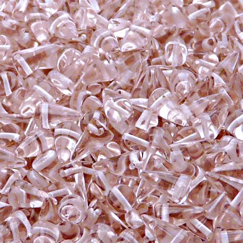 50pcs Czech Pressed Glass Spike Beads 5x8mm Rosaline