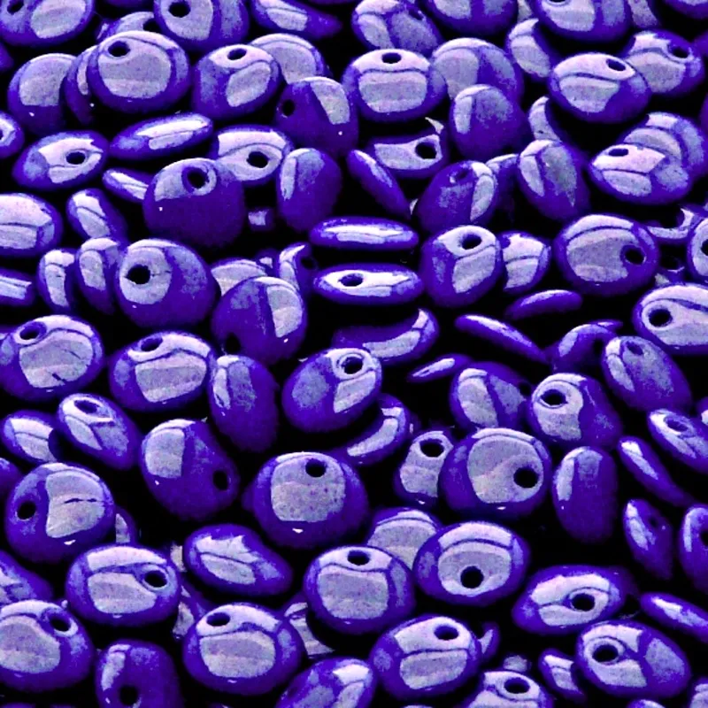50pcs Czech Pressed Glass Lentil Beads 6mm Opaque Royal Blue