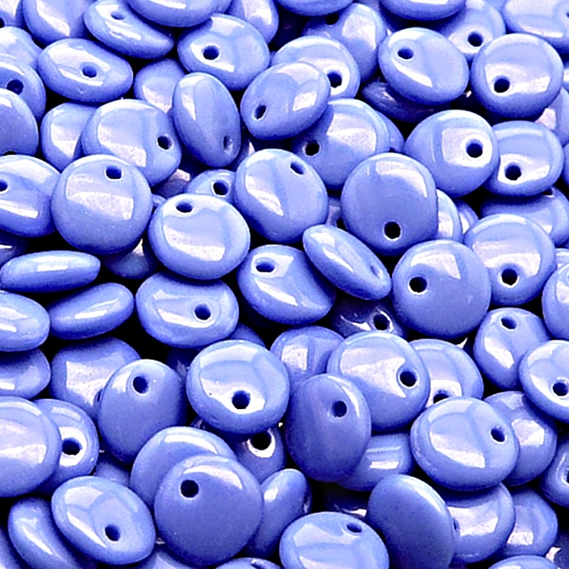 40pcs Czech Pressed Glass Lentil Beads 8mm Opaque Light Sapphire
