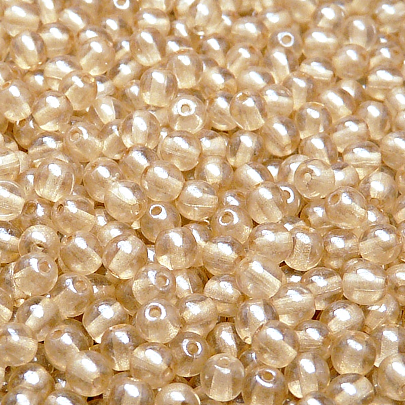 100pcs Czech Pressed Glass Round Beads 4mm Crystal Orange Luster