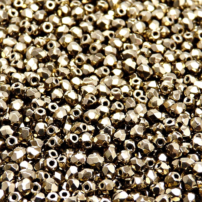 100pcs Czech Fire Polished Faceted Glass Beads Round 3mm Jet Gold Bronze Luster