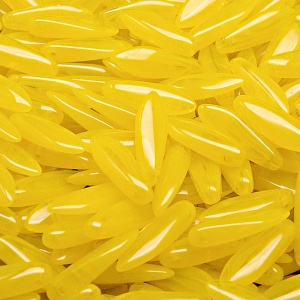 30pcs Czech Pressed Glass Dagger Beads 5x16mm Yellow Opal