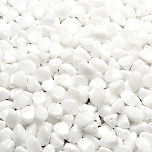 100pcs Czech Pressed Glass Pinch Beads 5mm Opaque Chalk White