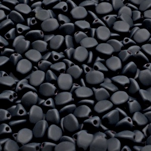 100pcs Czech Pressed Glass Pinch Beads 5mm Jet Matte