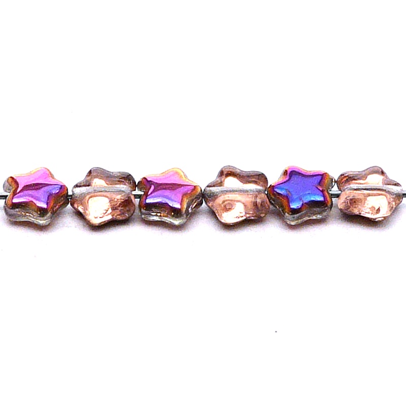 40pcs Czech Pressed Glass Star Beads 8mm Crystal Sliperit