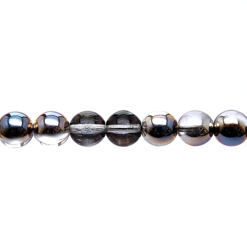 25pcs Czech Pressed Glass Round Beads 8mm Crystal Blue Sky