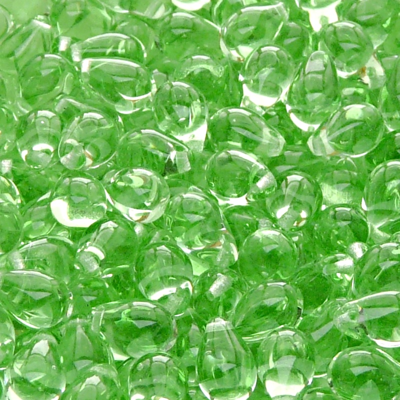 30pcs Czech Pressed Glass Teardrop Beads 6x9mm Green Peridot