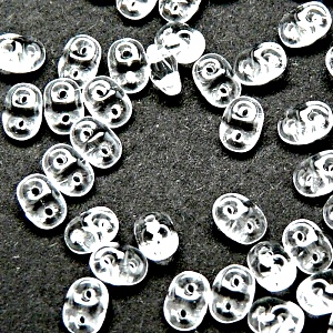 50pcs Czech Two Hole Pressed Glass Matubo SuperDuo Seed Beads 2,5x5mm Crystal