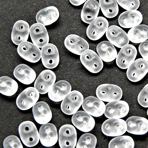 50pcs Czech Two Hole Pressed Glass Matubo SuperDuo Seed Beads 2,5x5mm Crystal Matte