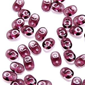 50pcs Czech Two Hole Pressed Glass Matubo SuperDuo Seed Beads 2,5x5mm Amethyst