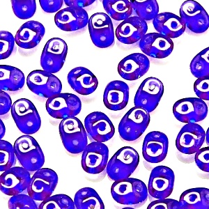 50pcs Czech Two Hole Pressed Glass Matubo SuperDuo Seed Beads 2,5x5mm Sapphire