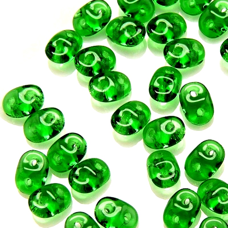 50pcs Czech Two Hole Pressed Glass Matubo SuperDuo Seed Beads 2,5x5mm Сhrysolite