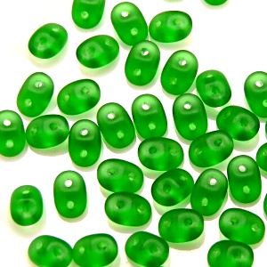 50pcs Czech Two Hole Pressed Glass Matubo SuperDuo Seed Beads 2,5x5mm Сhrysolite Matte