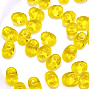 50pcs Czech Two Hole Pressed Glass Matubo SuperDuo Seed Beads 2,5x5mm Amber