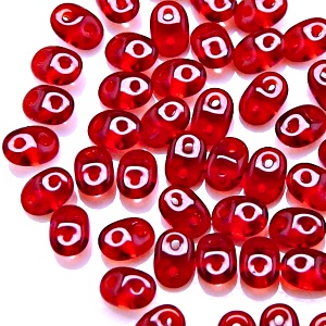 50pcs Czech Two Hole Pressed Glass Matubo SuperDuo Seed Beads 2,5x5mm Ruby
