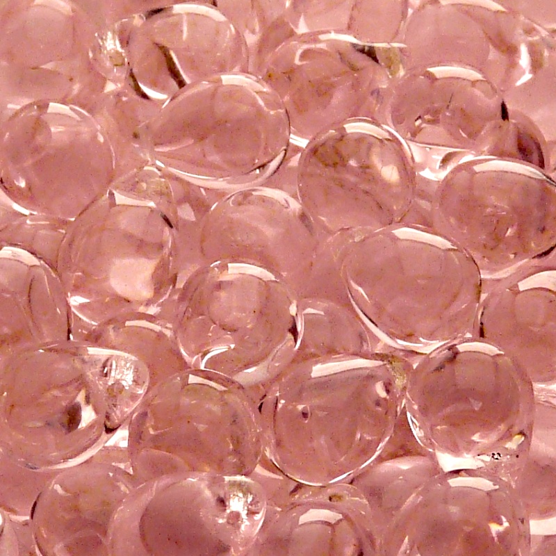 10pcs Czech Pressed Glass Teardrop Beads 10x14mm Rosaline
